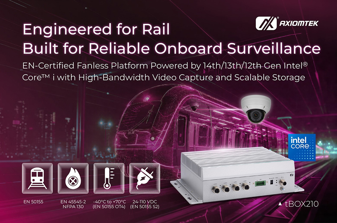 tBOX210: EN 50155-Certified Fanless Embedded System for Onboard Intelligent Surveillance and Data Collection 